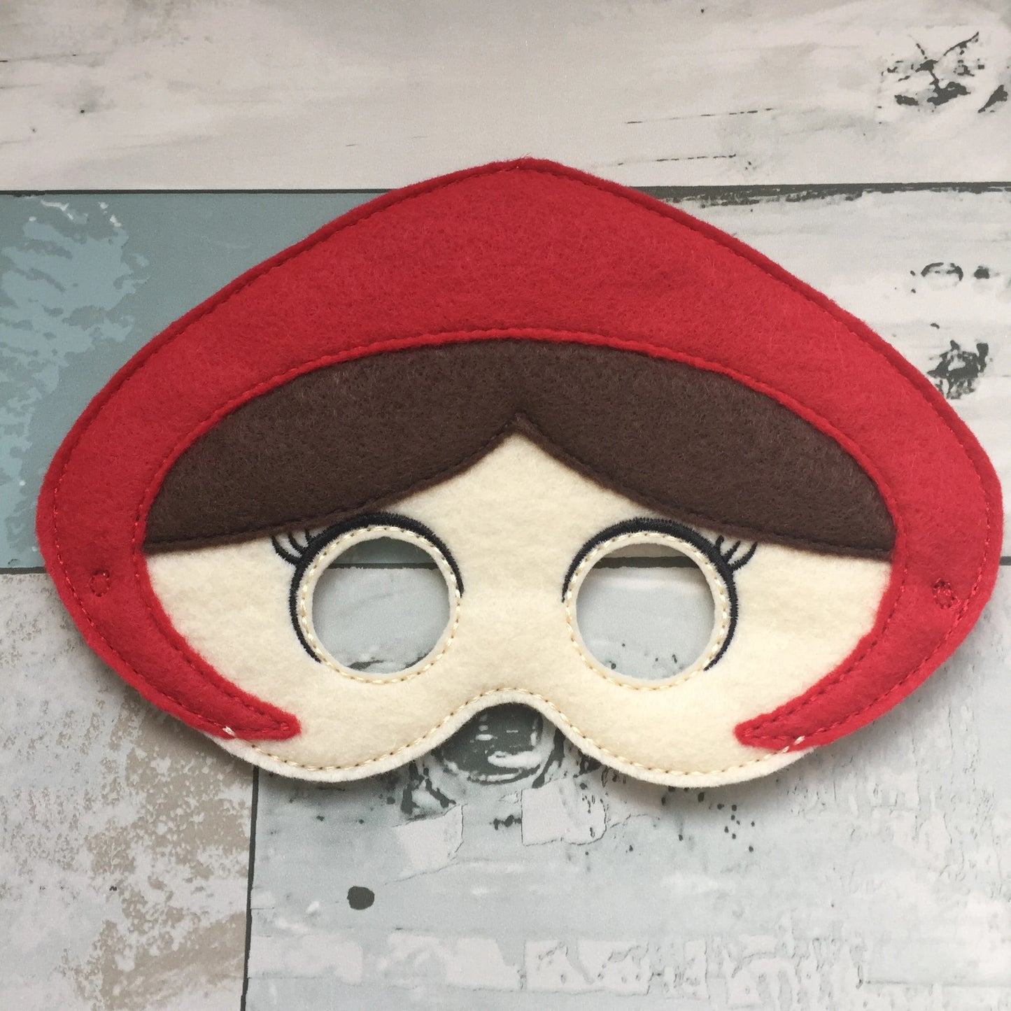 Hooded Girl & Wolf Felt Play Mask
