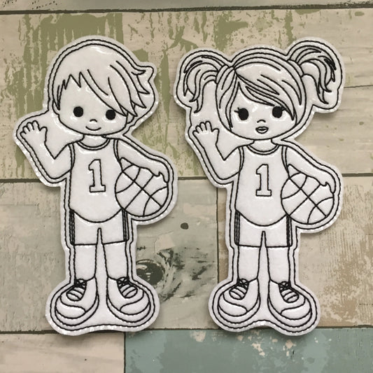 Basketball Kids Colouring Dolls