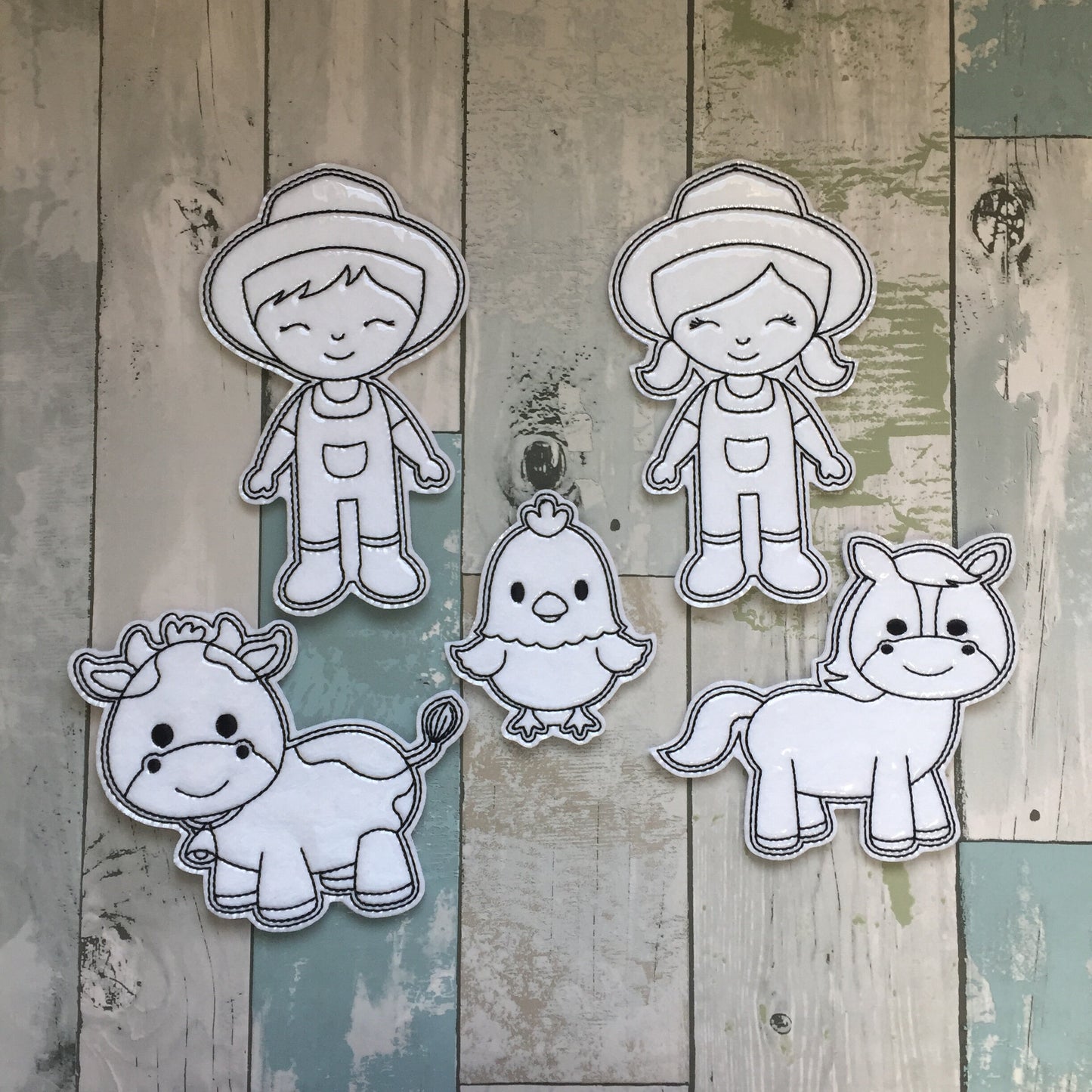 Farm Set 1 Colouring Dolls