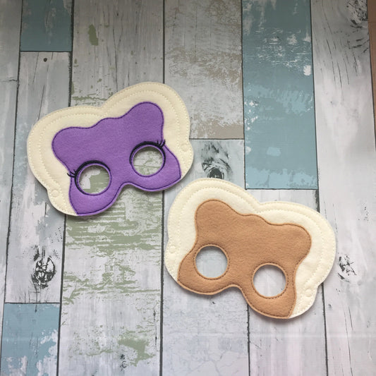 Peanut Butter and Jelly Felt Play Masks