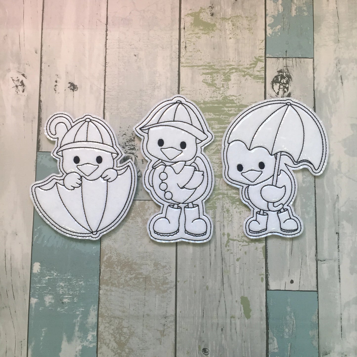 Rainy Day Ducks Colouring Dolls