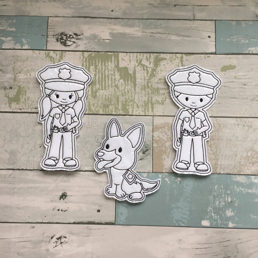 Police Set 1 Colouring Dolls