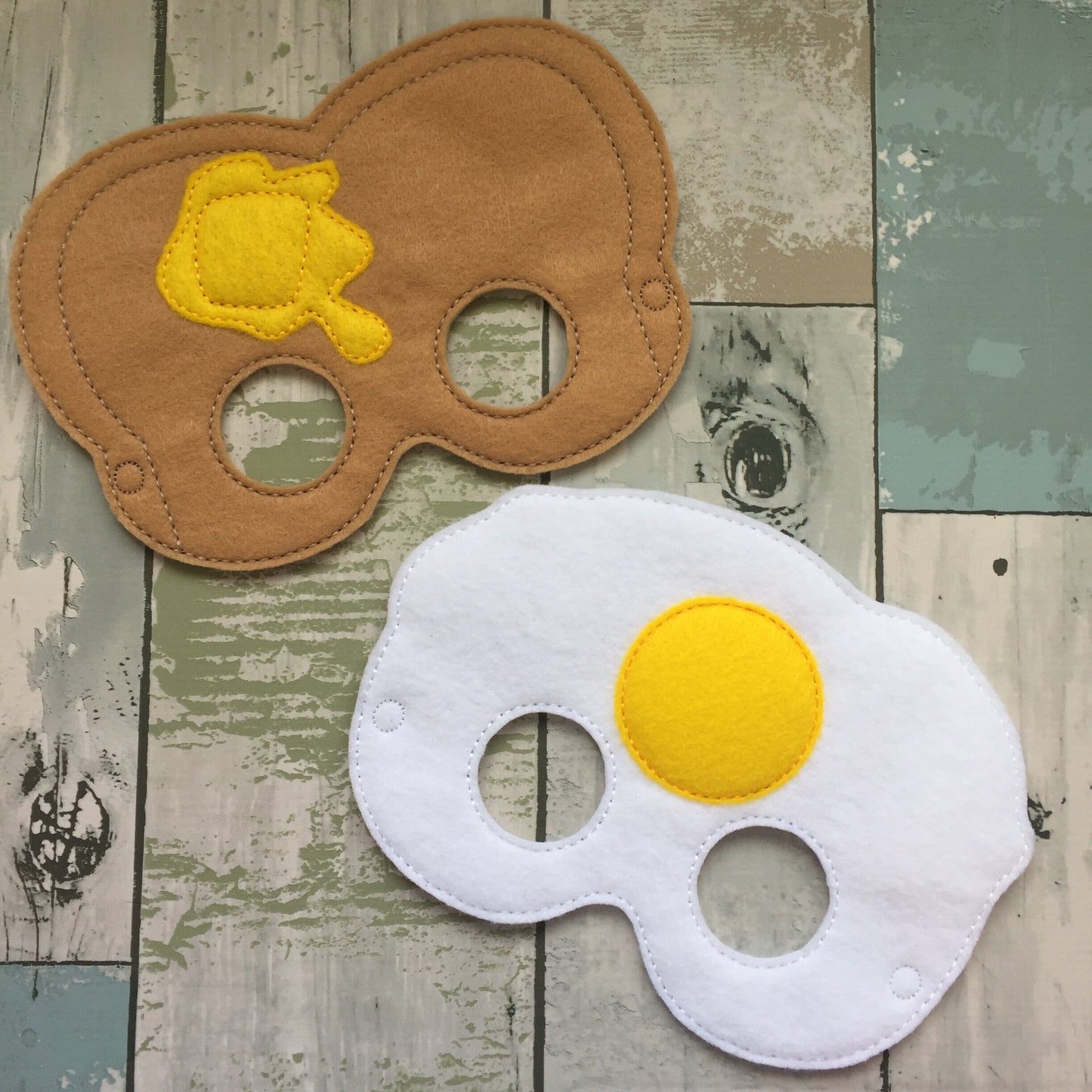 Egg and Buttered Toast Felt Masks