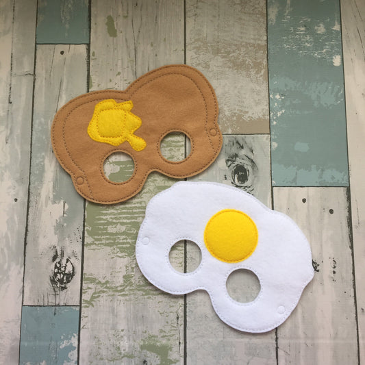 Egg and Buttered Toast Felt Masks