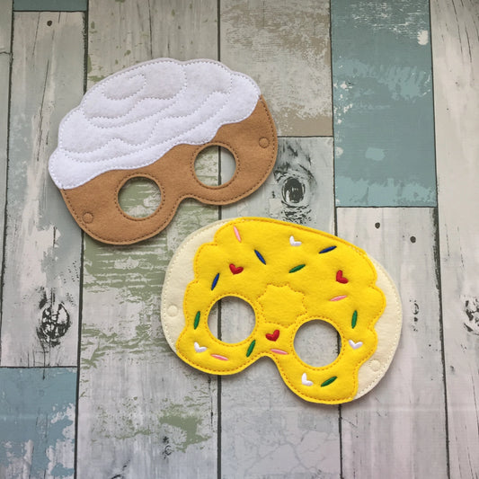 Cinnamon Bun and Doughnut Felt Masks