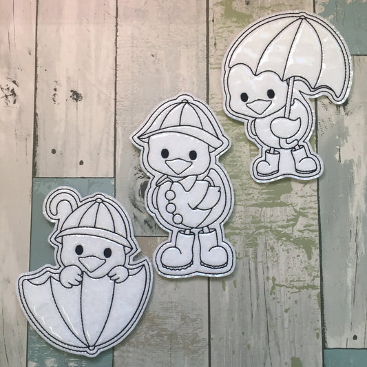 Rainy Day Ducks Colouring Dolls