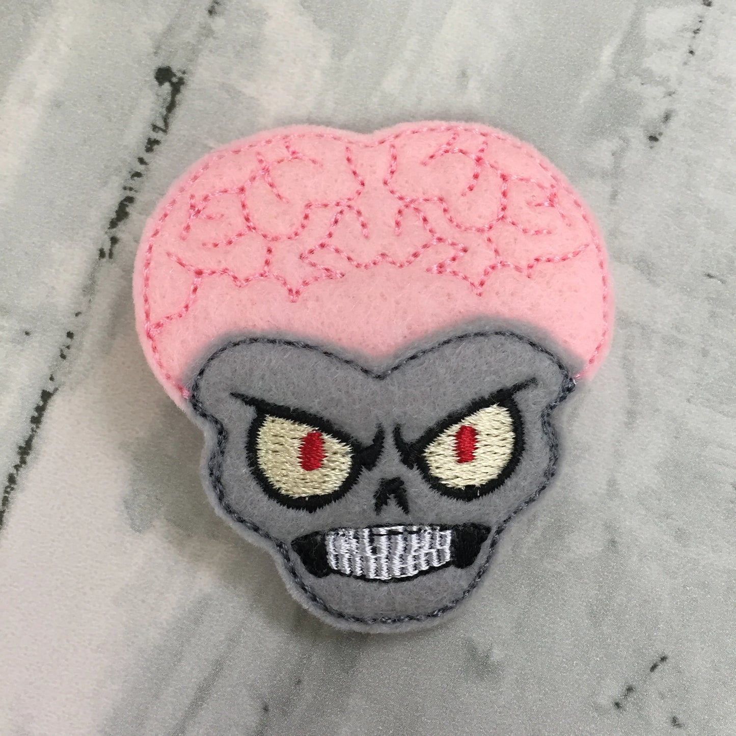 Alien Big Brain Felt Snap Hair Clip
