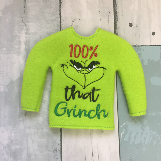 100% Mean Green Elf Sweater