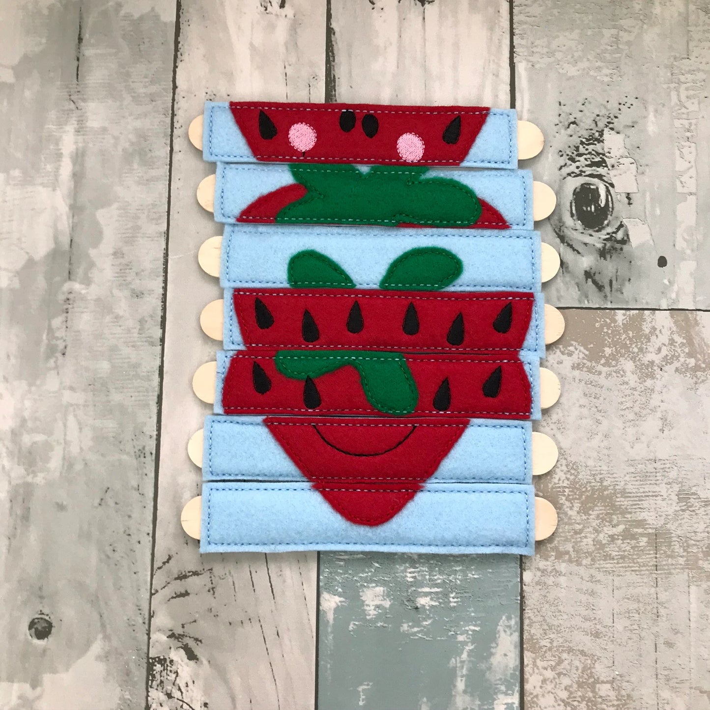 Strawberry Felt Stick Puzzle