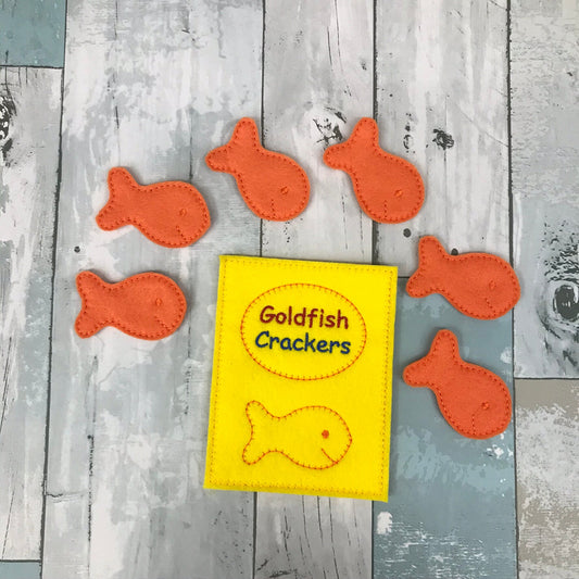 Orange Fish Crackers Felt Play Food