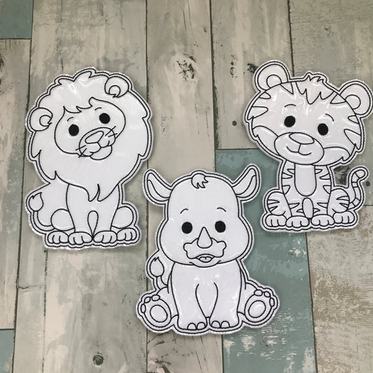 Jungle Animals Set 1 Colouring Dolls