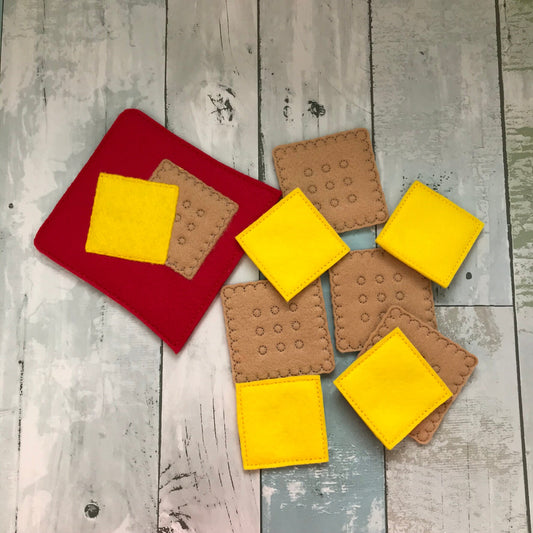 Cheese and Crackers Felt Play Food