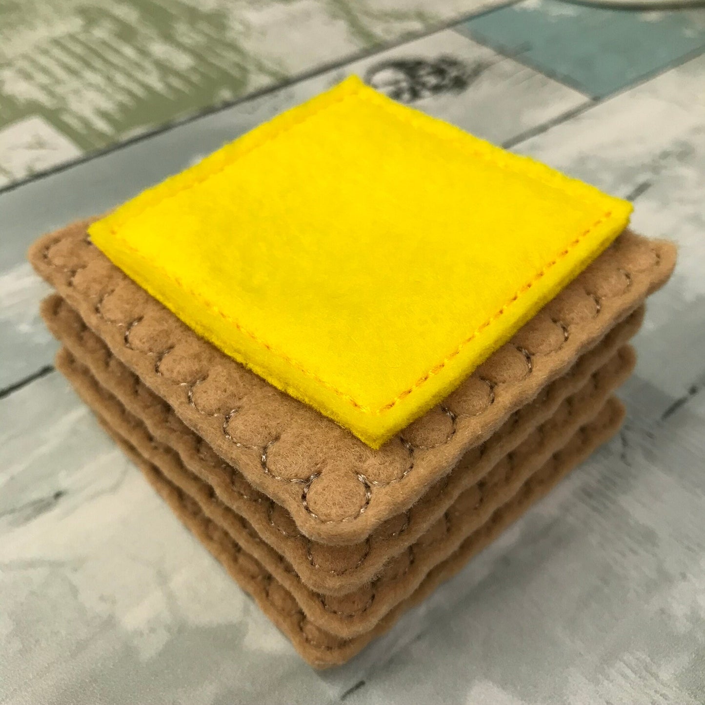 Cheese and Crackers Felt Play Food