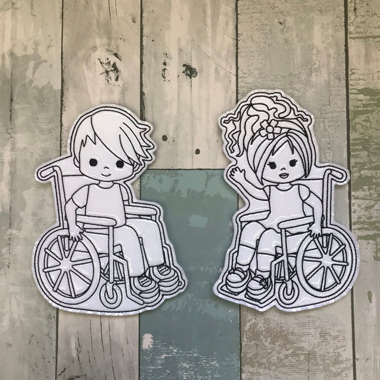 Wheelchair Kids Colouring Dolls