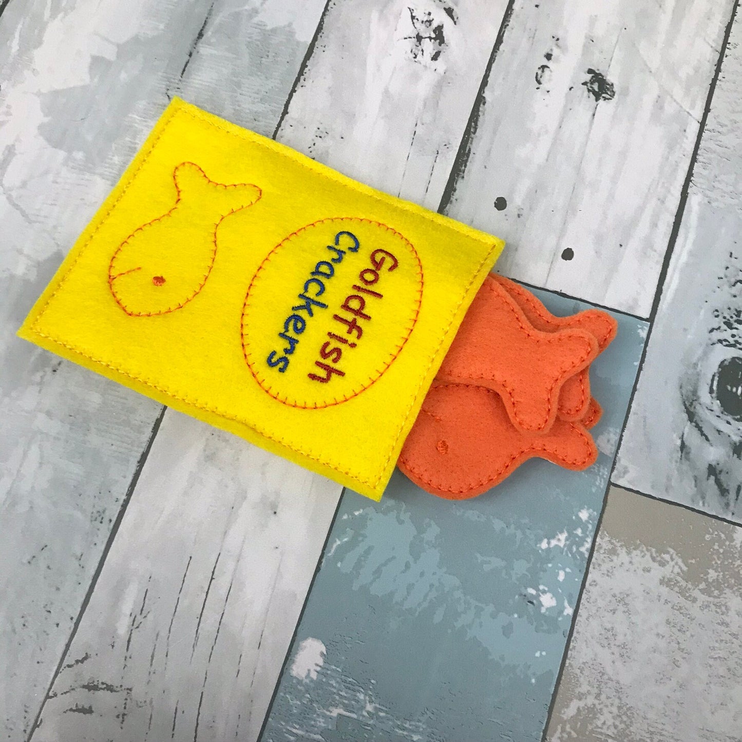 Orange Fish Crackers Felt Play Food