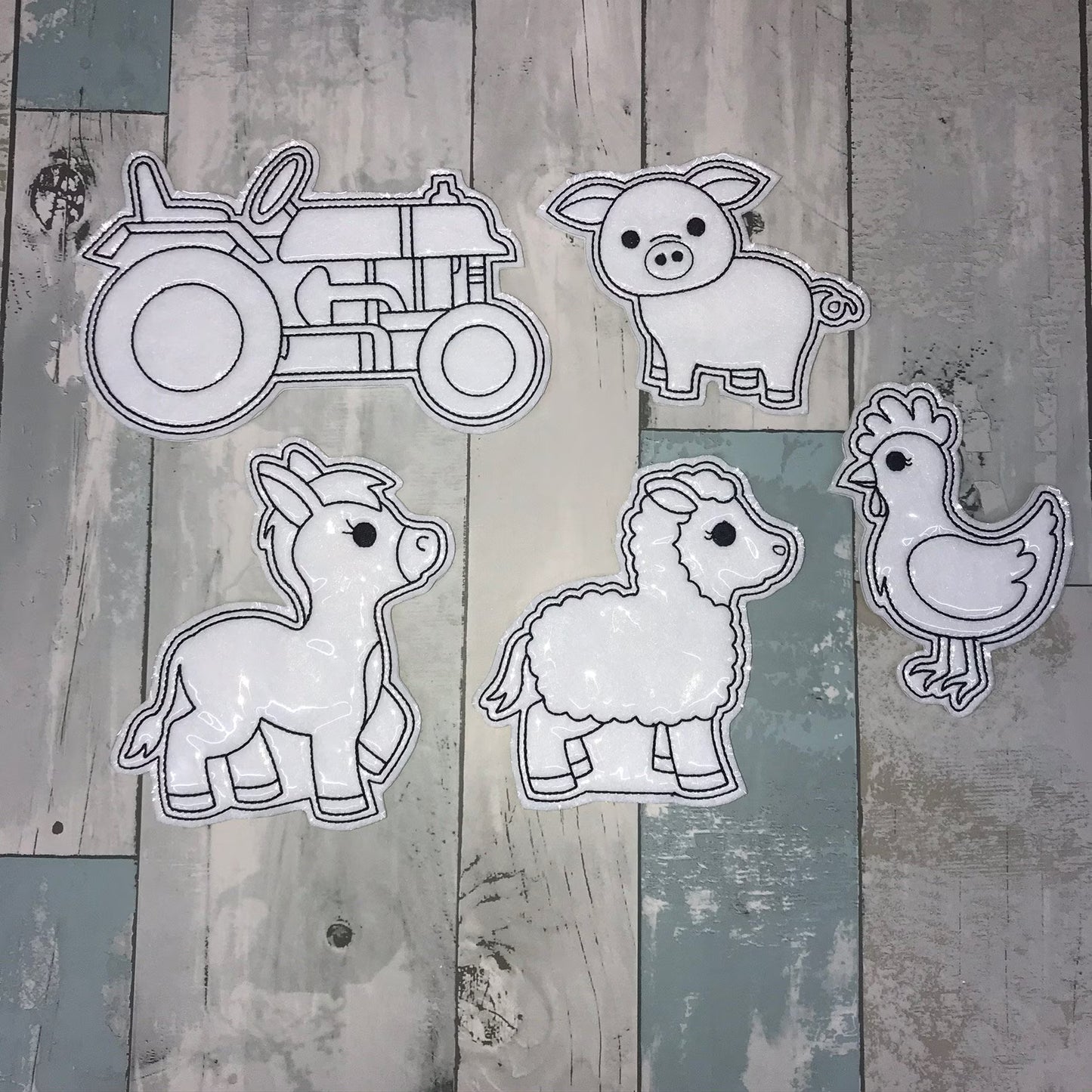 Farm Set 2 Colouring Dolls