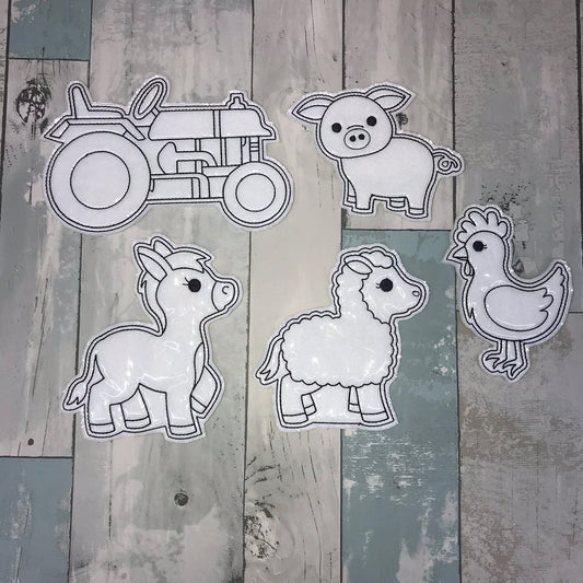 Farm Set 2 Colouring Dolls