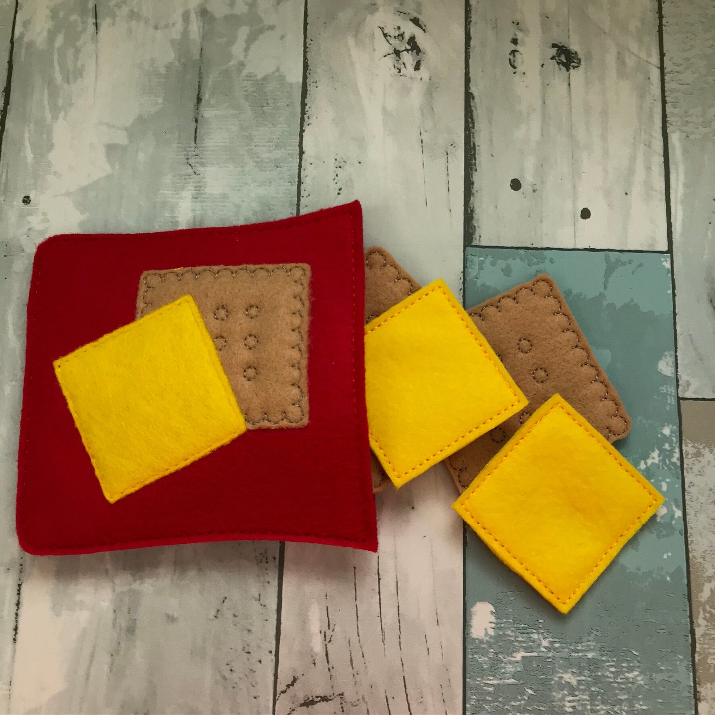 Cheese and Crackers Felt Play Food