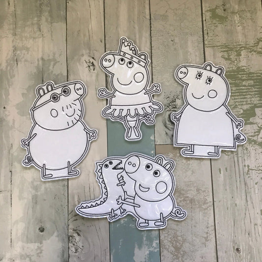 Swine Family Colouring Dolls