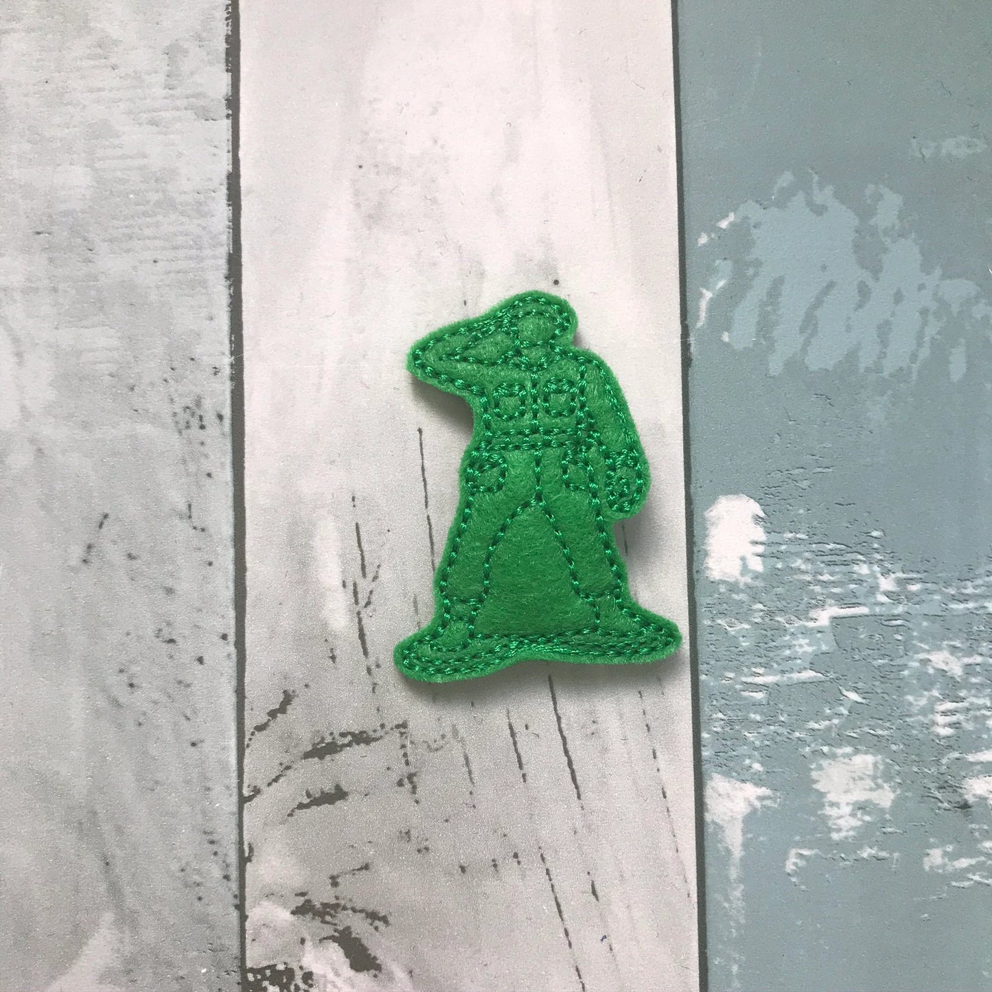 Green Army Man Felt Snap Hair Clip
