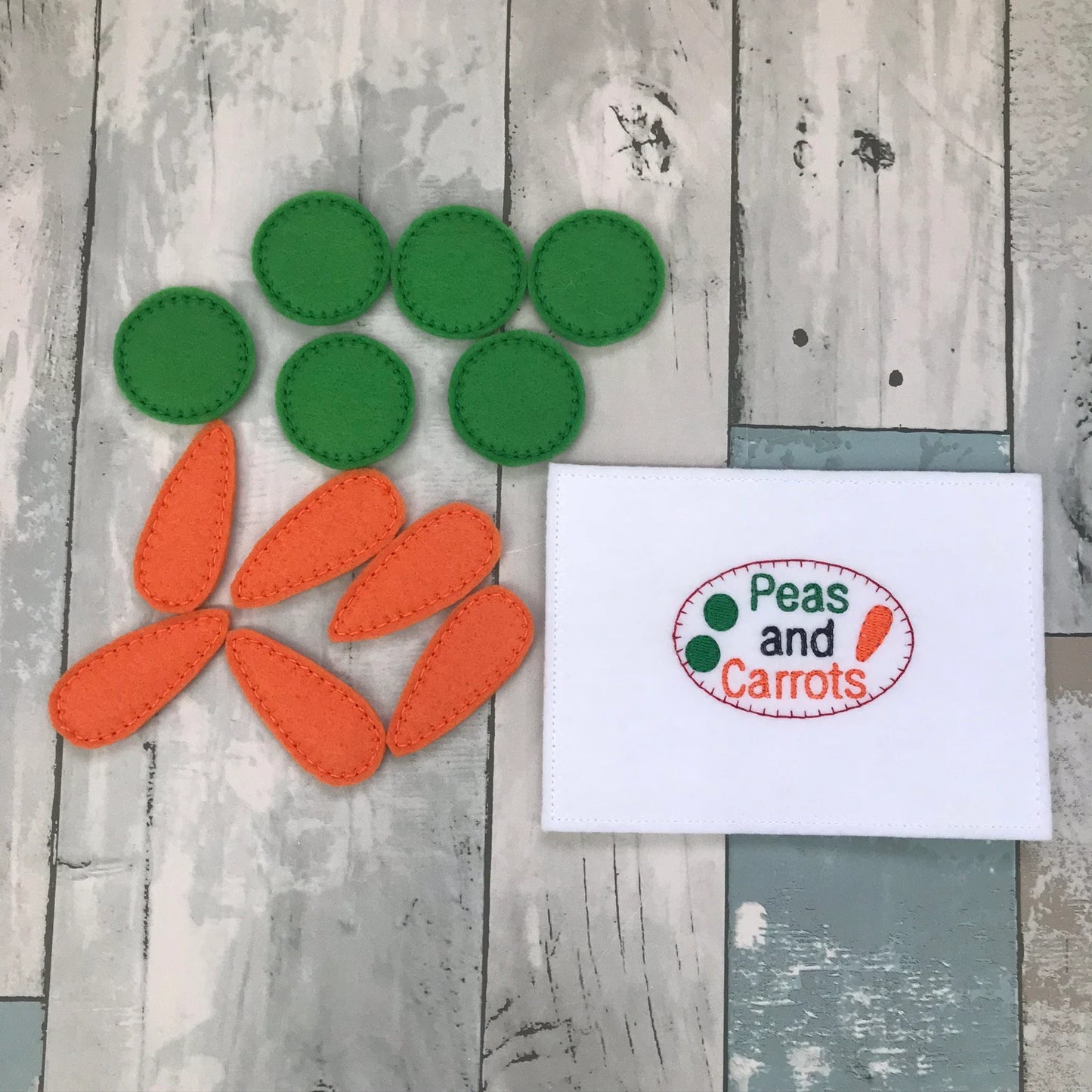 Peas and Carrots Felt Play Food