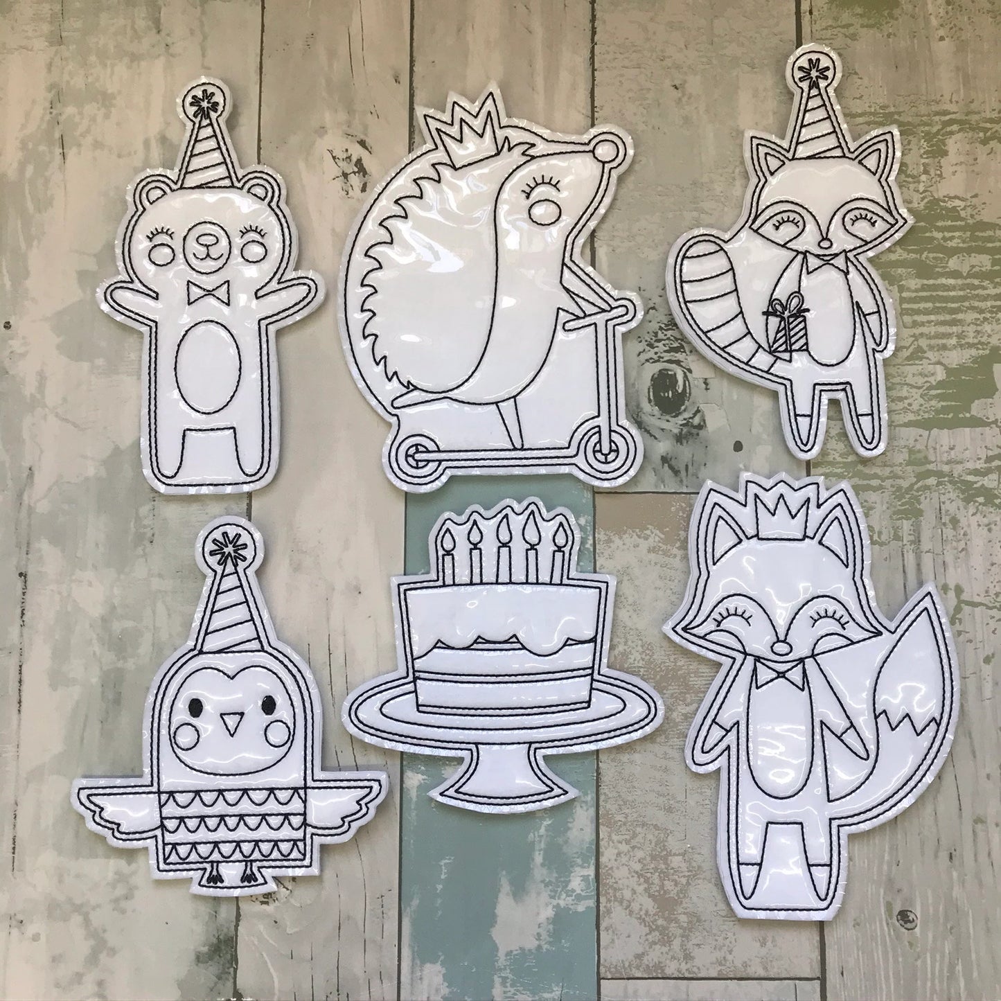 Birthday Party Animals Colouring Dolls