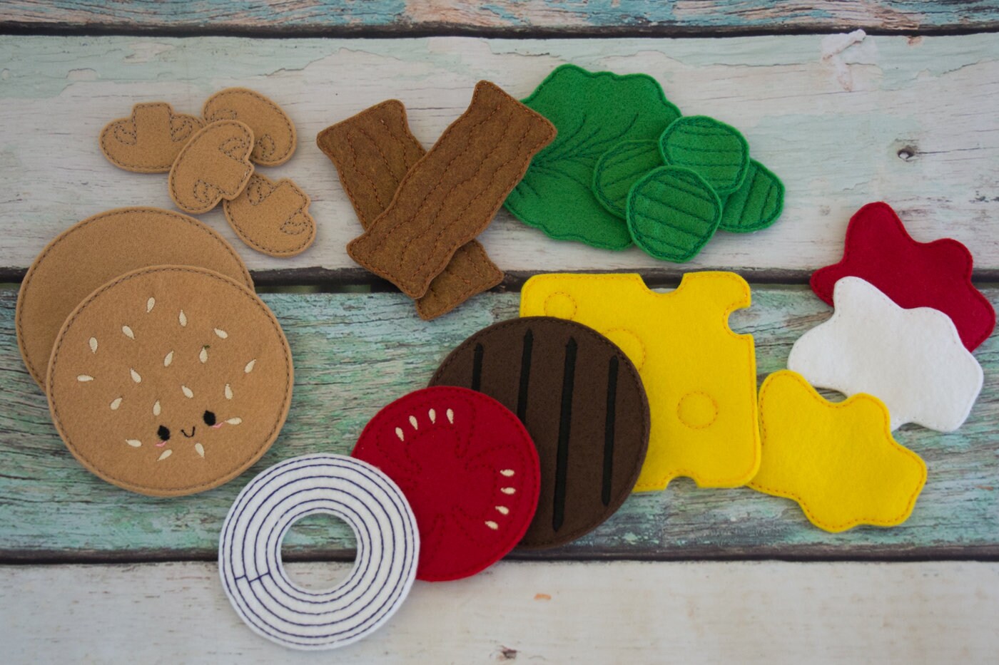 Cheeseburger Felt Play Food