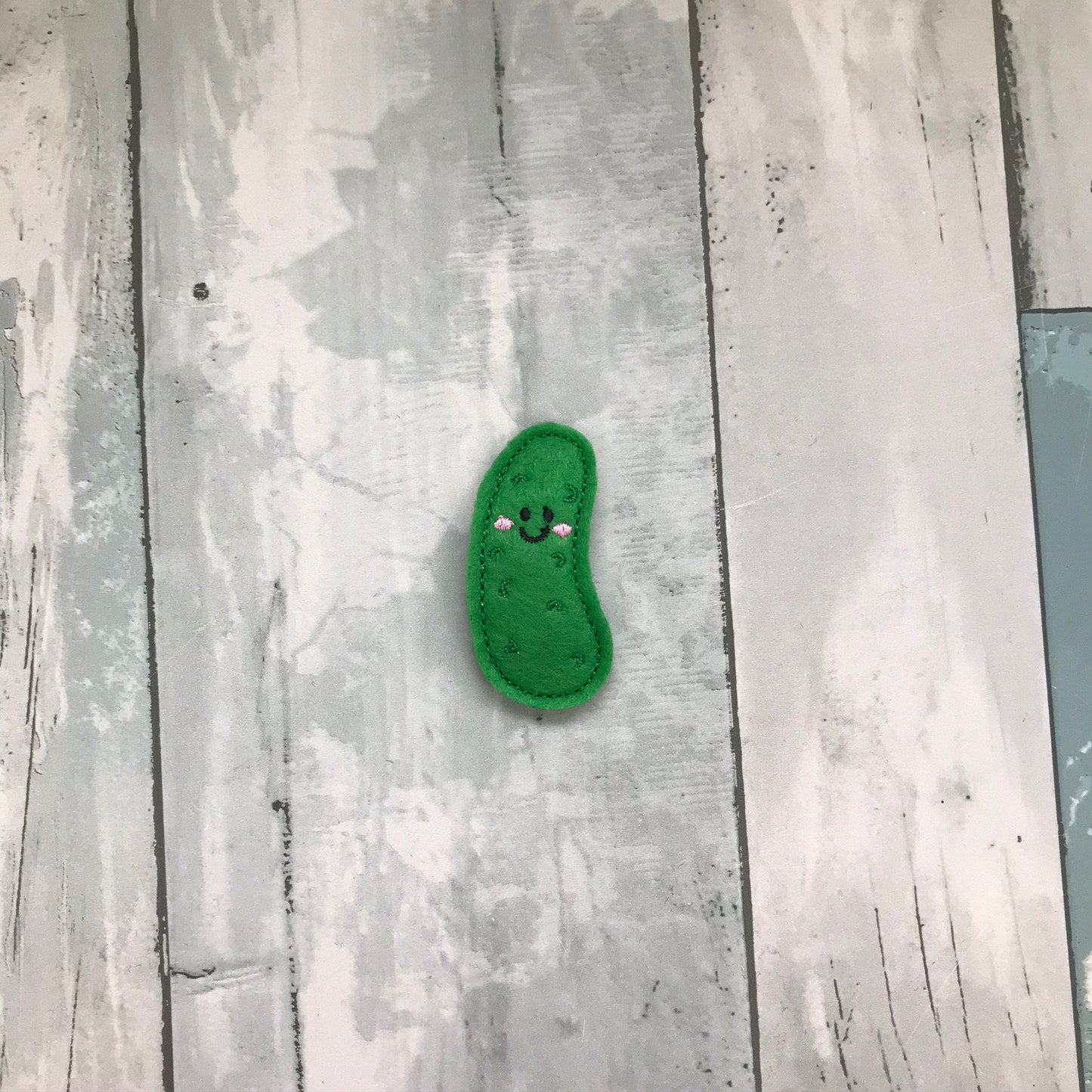 Cucumber Felt Snap Hair Clip