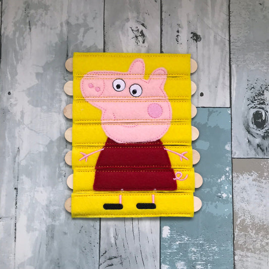 British Swine Stick Felt Puzzle