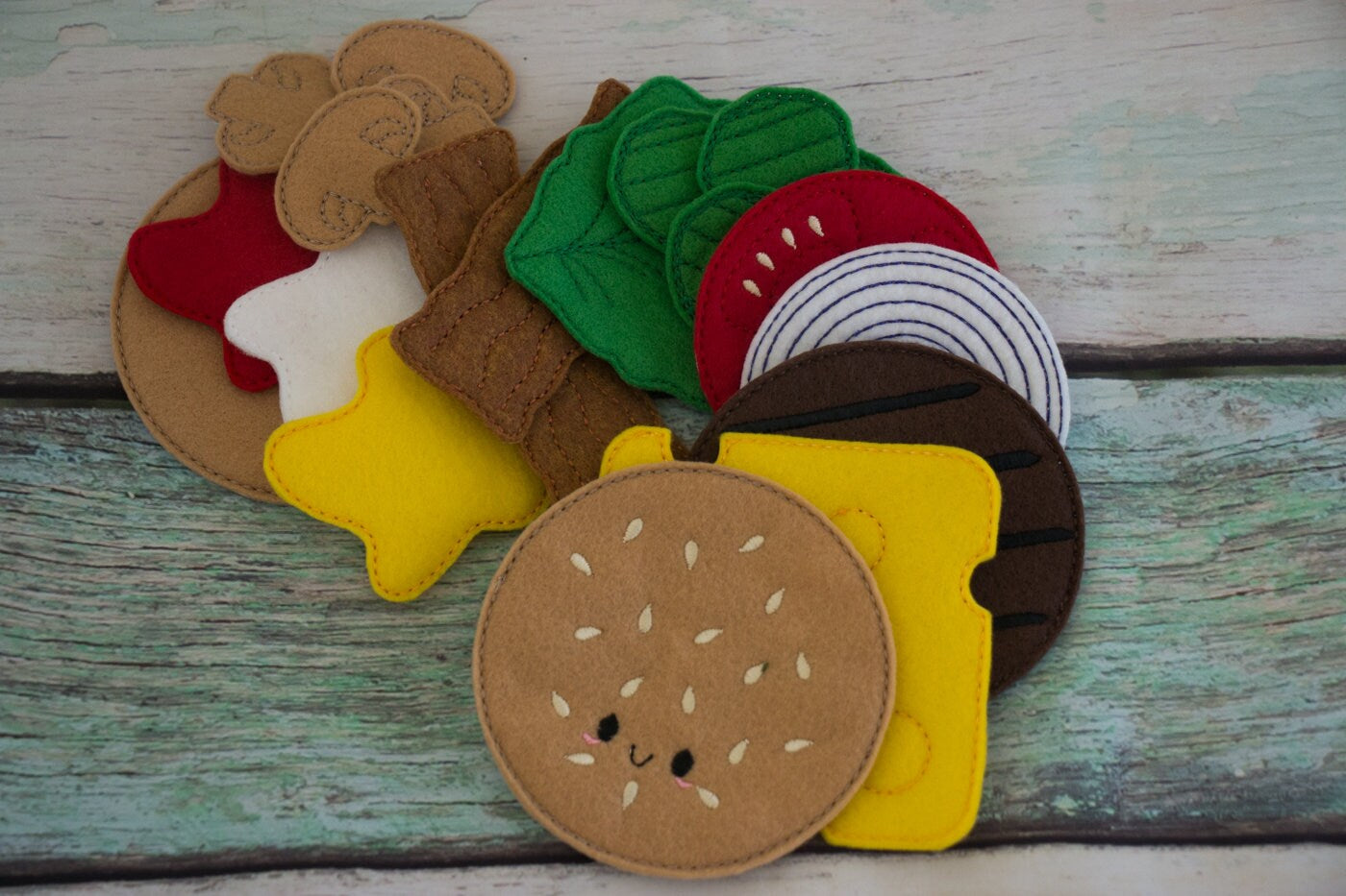 Cheeseburger Felt Play Food