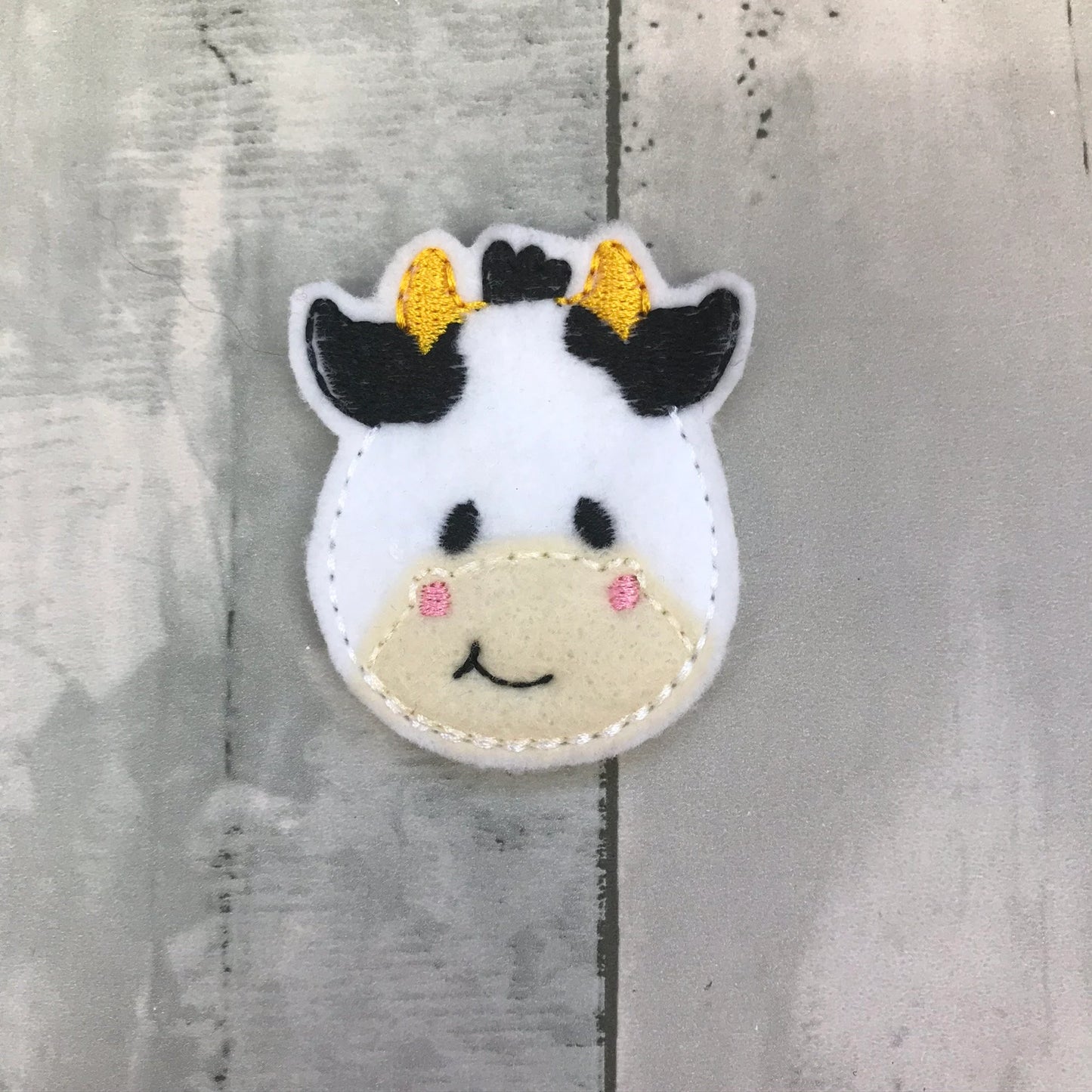 Cow Felt Snap Hair Clip