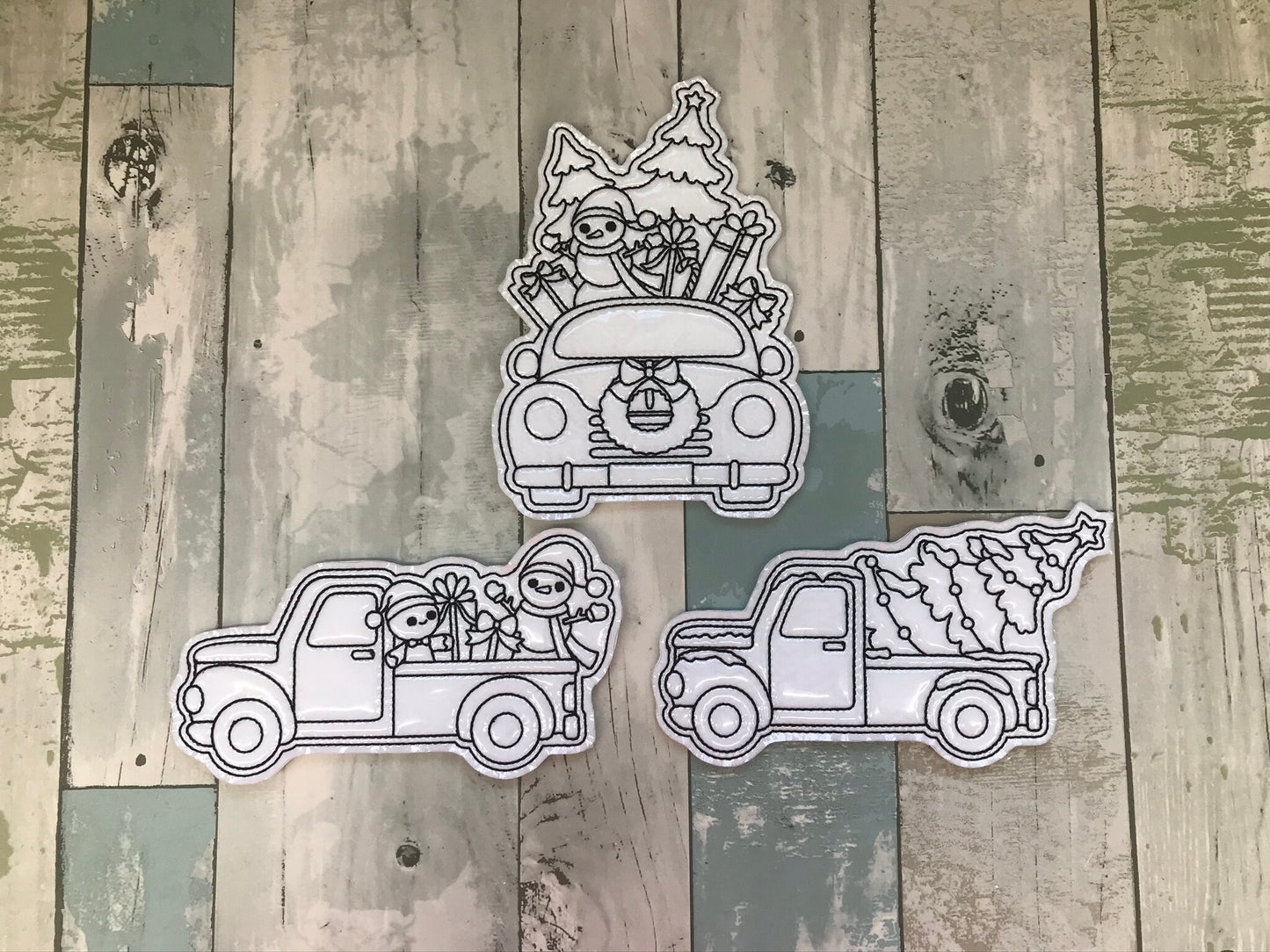 Christmas Truck Colouring Dolls