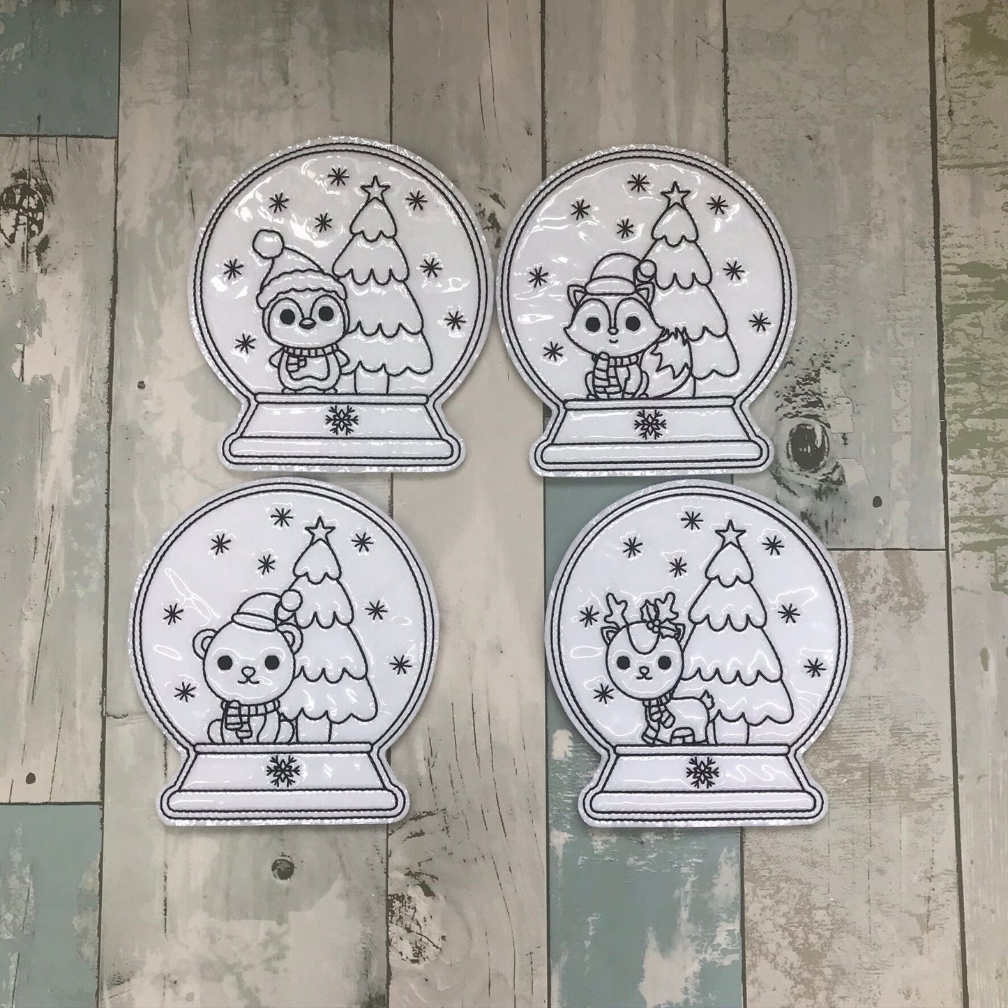 Snow Globe Animal Friends Colouring Dolls