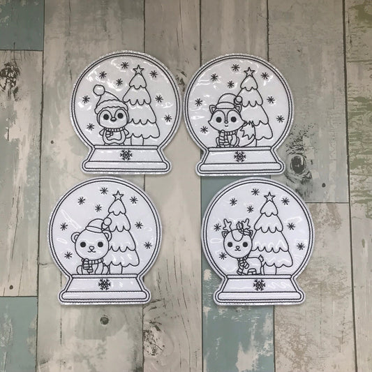Snow Globe Animal Friends Colouring Dolls