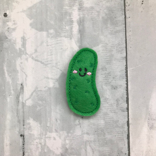 Cucumber Felt Snap Hair Clip