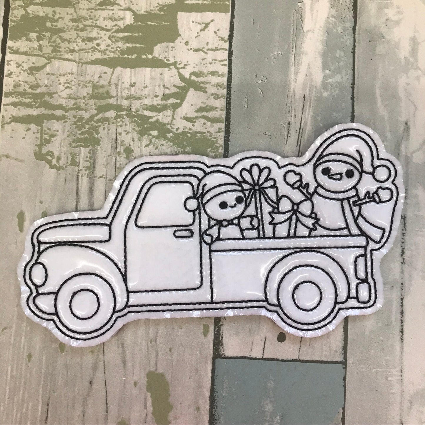 Christmas Truck Colouring Dolls