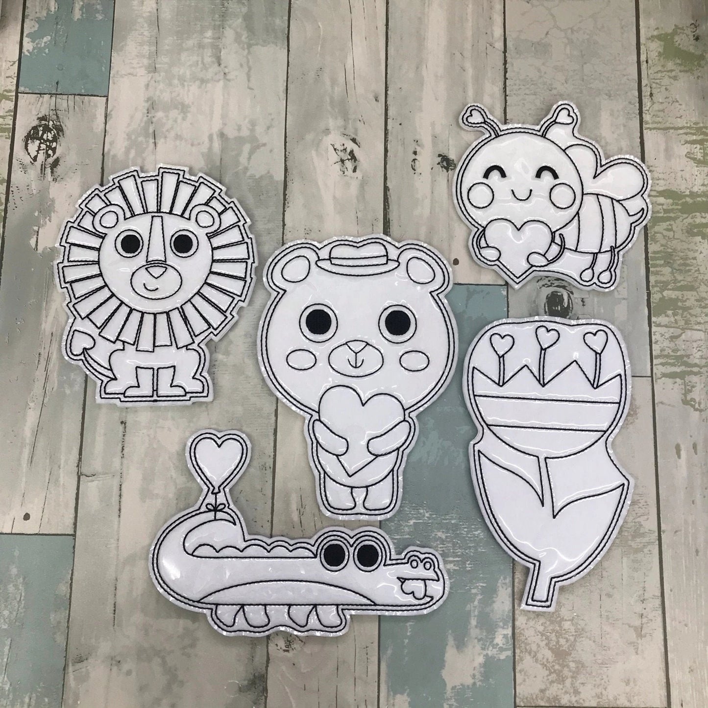 Valentines Animals Colouring Dolls