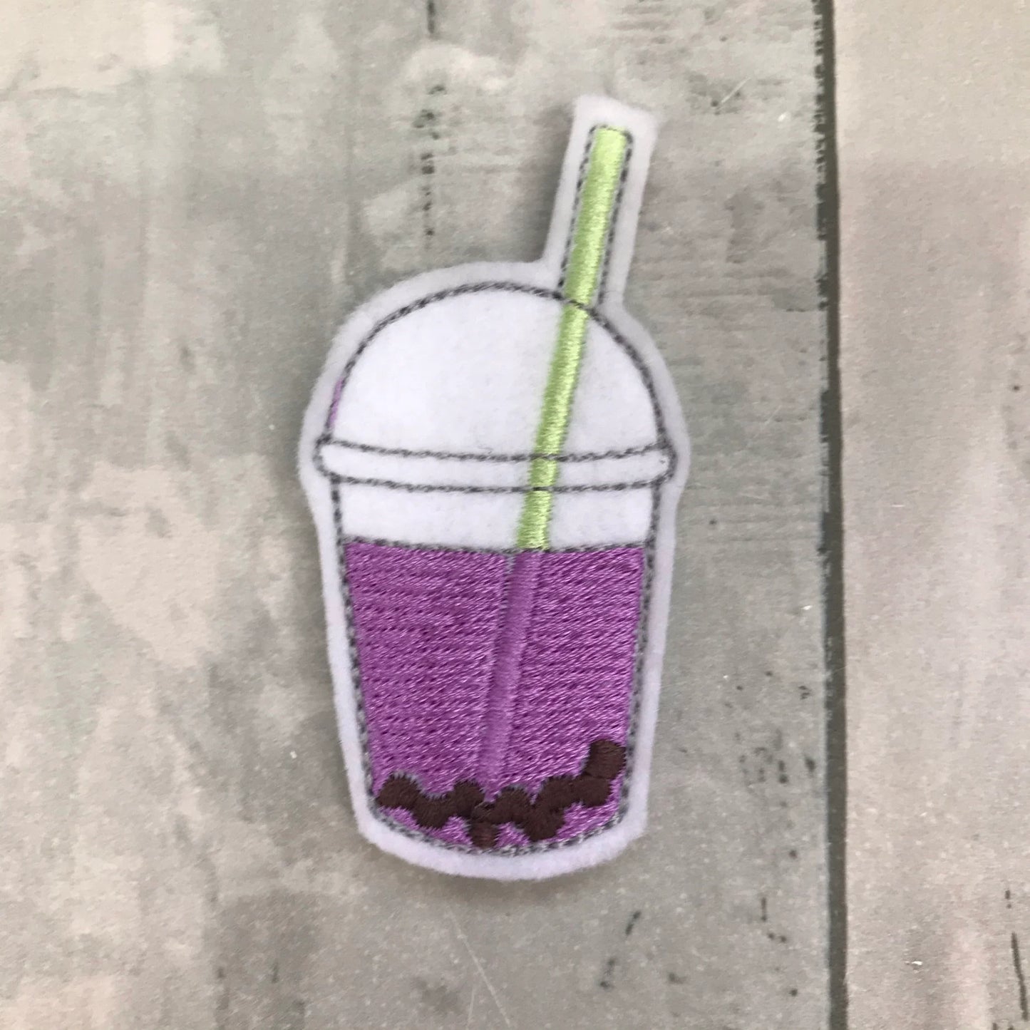 Boba Tea With Pearls Felt Snap Hair Clip