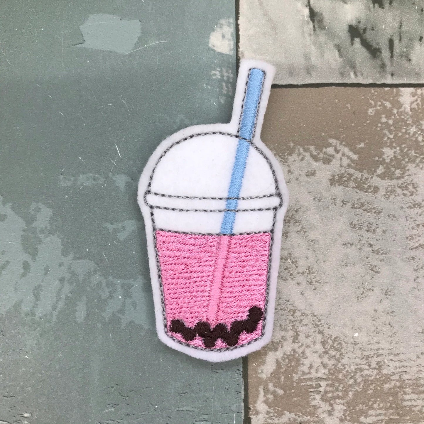 Boba Tea With Pearls Felt Snap Hair Clip