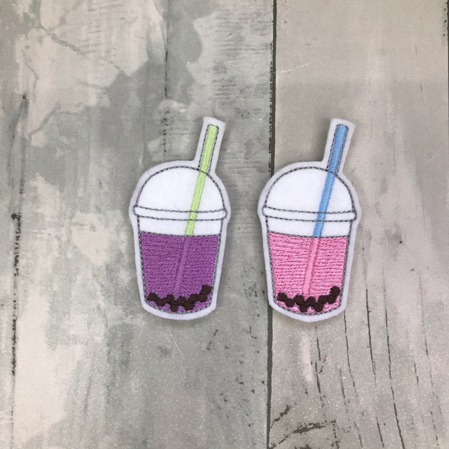 Boba Tea With Pearls Felt Snap Hair Clip