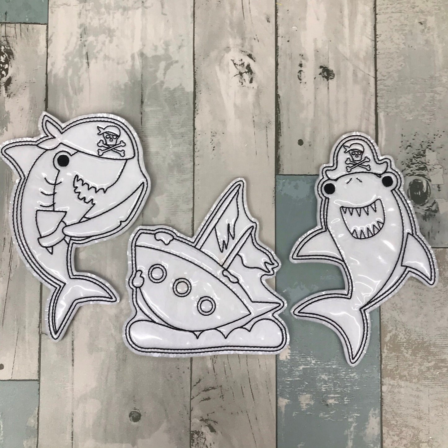 Pirate Sharks Colouring Dolls