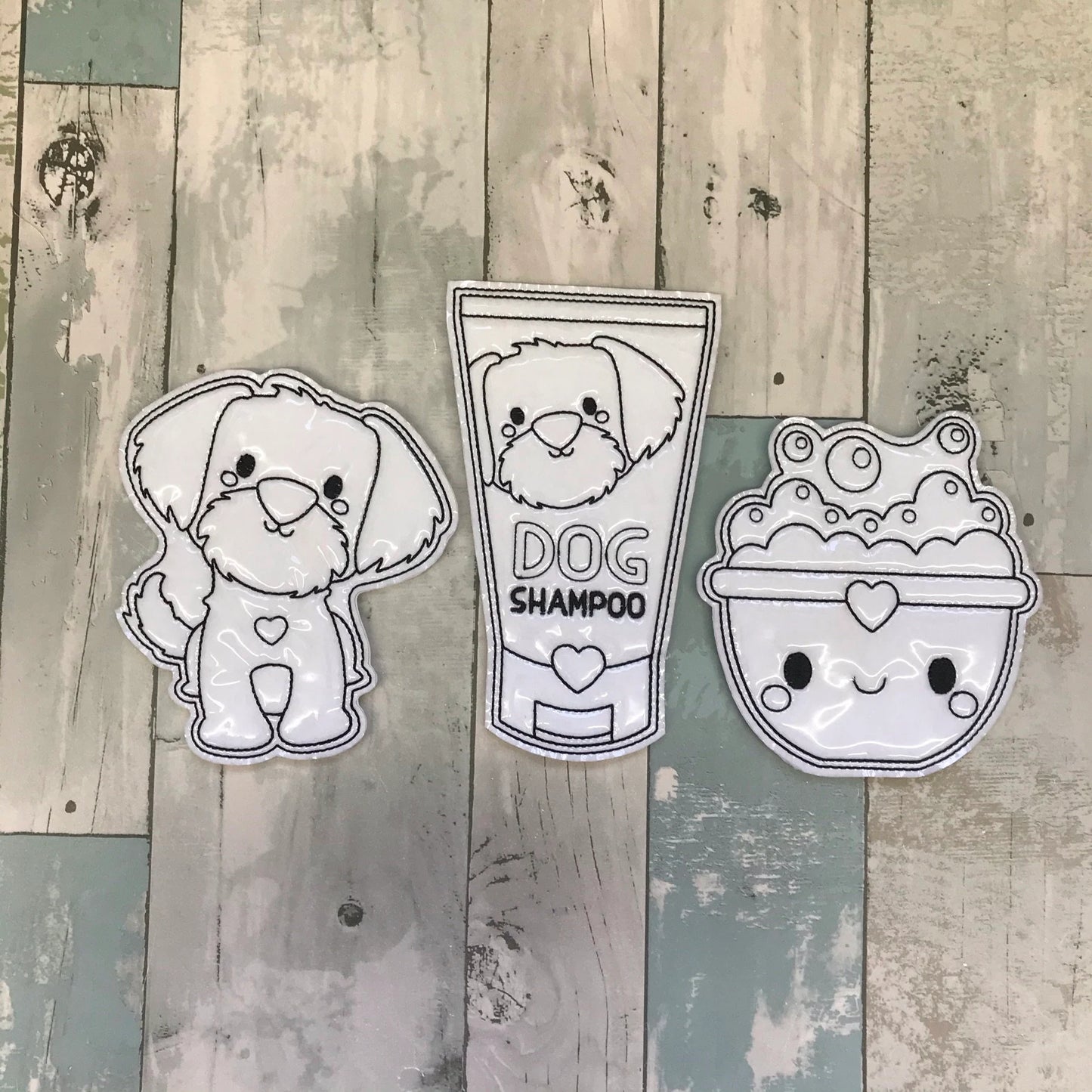 Scruffy Doggie Wash Colouring Dolls