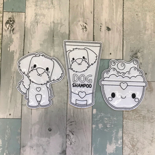 Scruffy Doggie Wash Colouring Dolls
