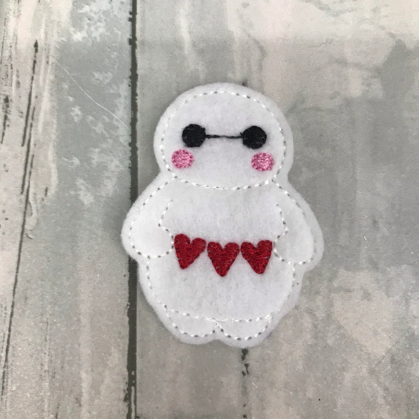 Personal Healthcare Companion Valentines Hearts Felt Snap Hair Clip