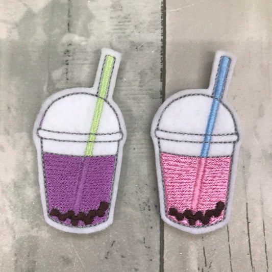 Boba Tea With Pearls Felt Snap Hair Clip