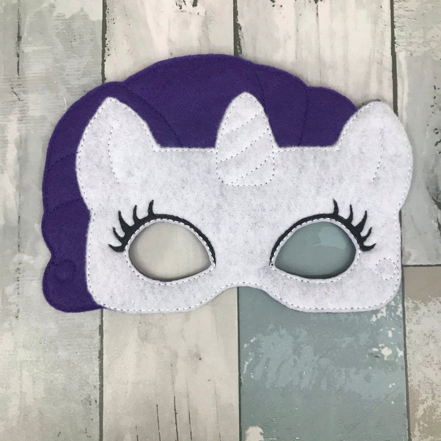 White Unicorn Felt Play Mask