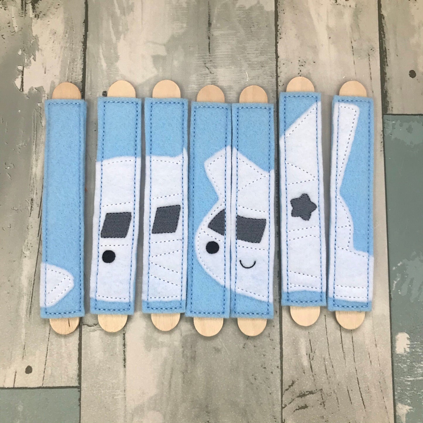 Airplane Stick Felt Puzzle