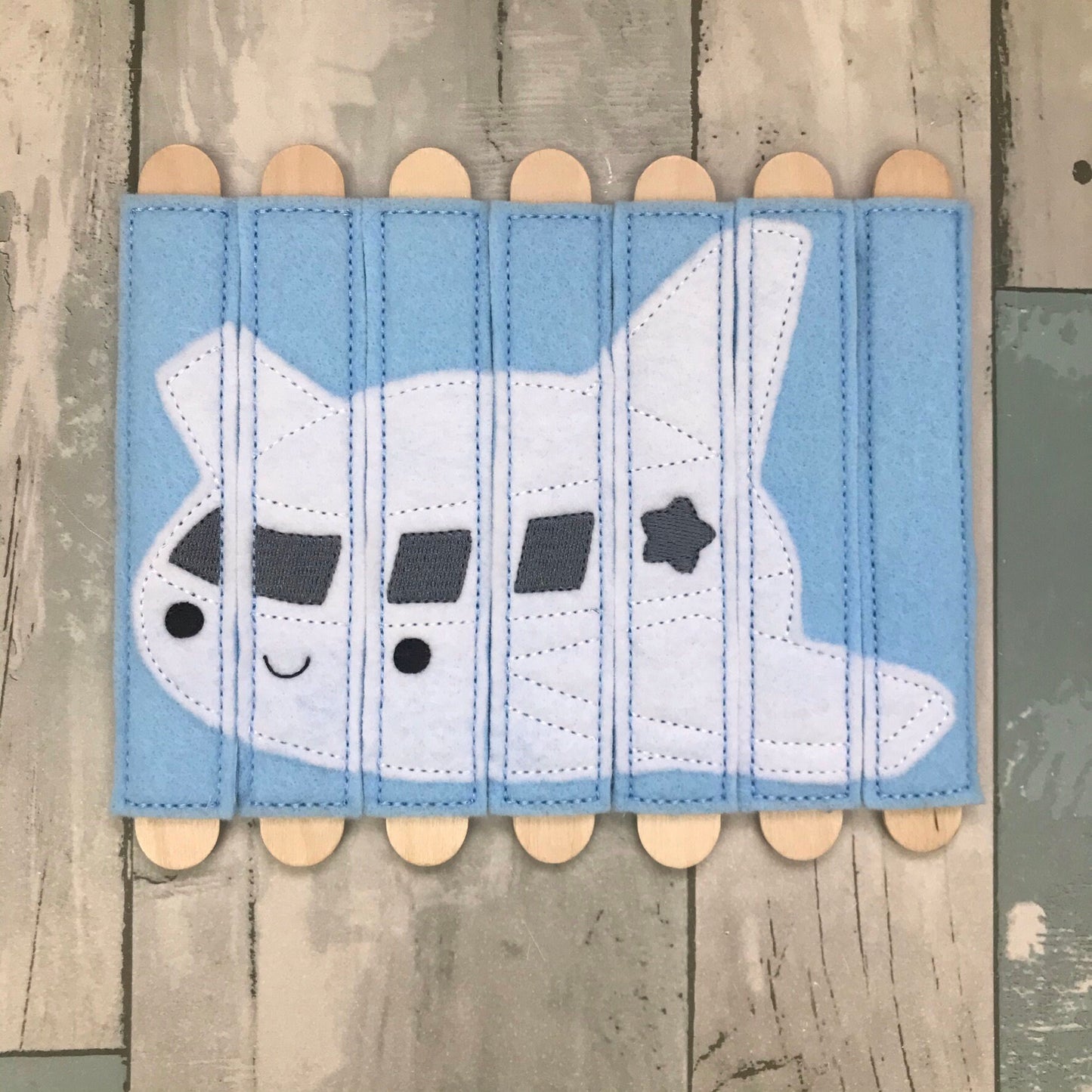 Airplane Stick Felt Puzzle