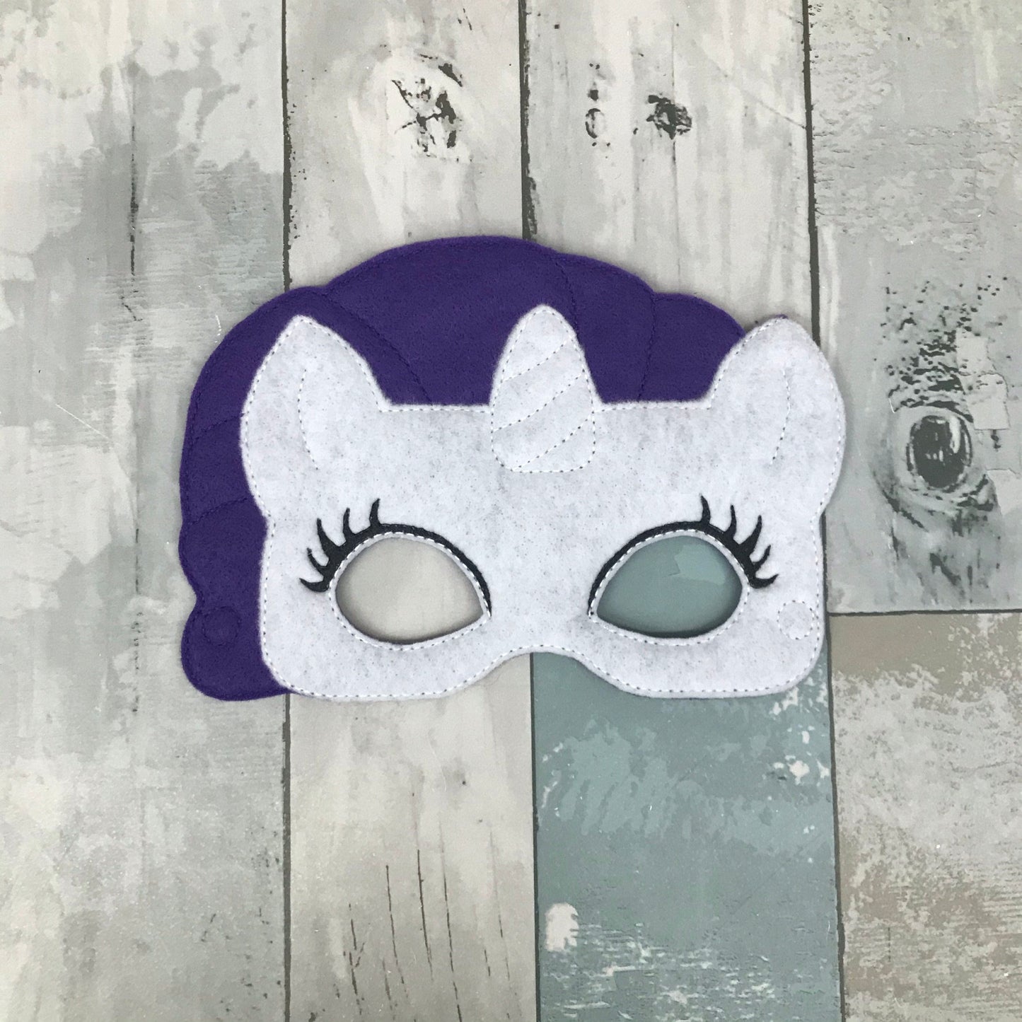 White Unicorn Felt Play Mask