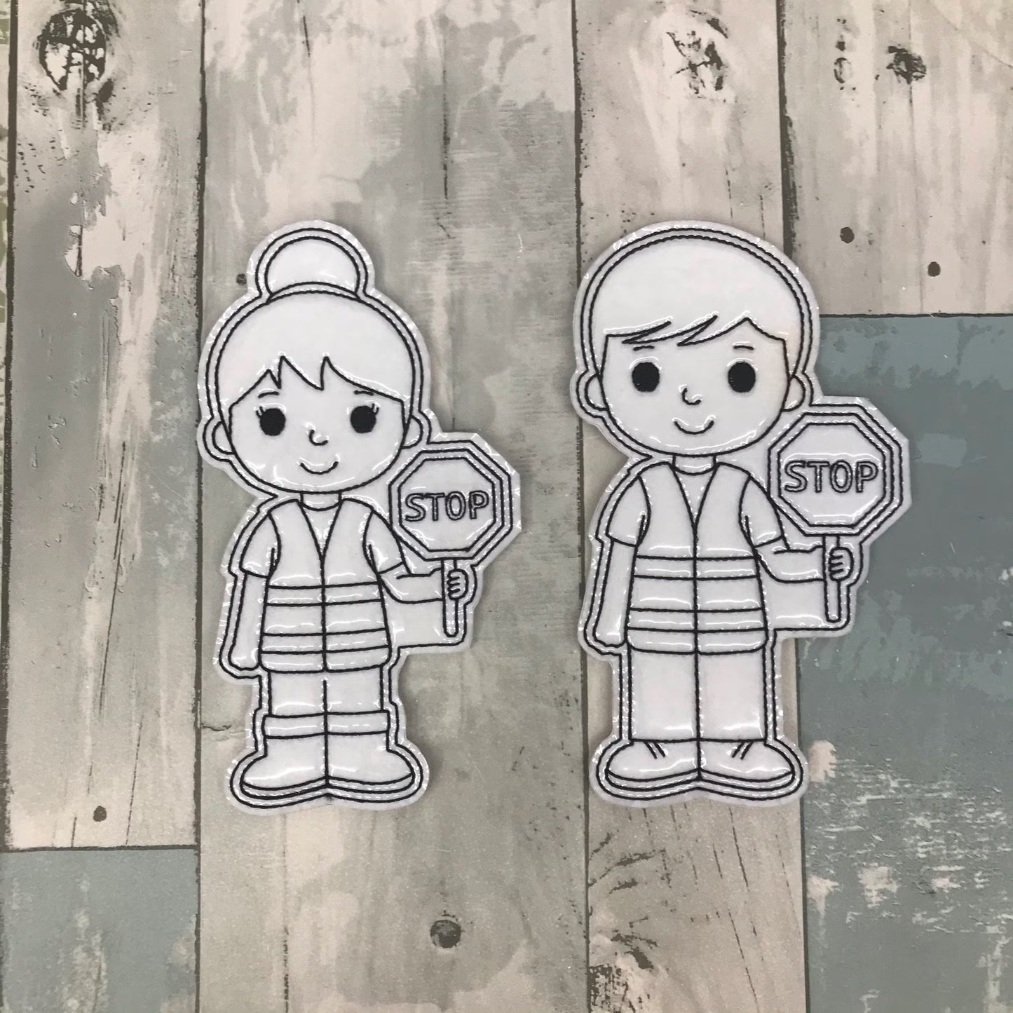 School Crossing Guards Colouring Dolls